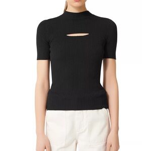 Maje cut out ribbed top